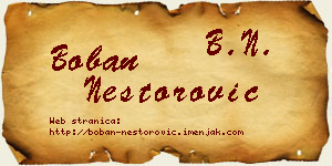 Boban Nestorović vizit kartica
